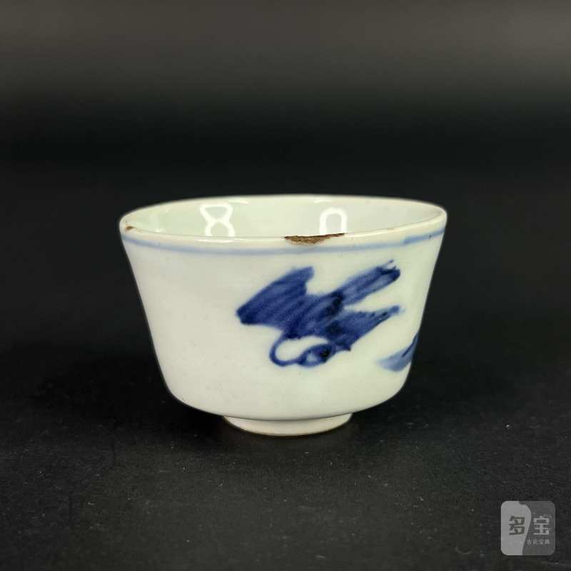 明 青花花鸟纹杯 - 图2